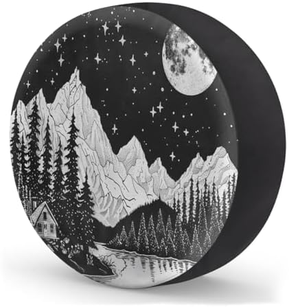 Rv Spare Tire Cover Wheel Mountain Moon Forest Tire Covers Wheel Protectors - Image 2