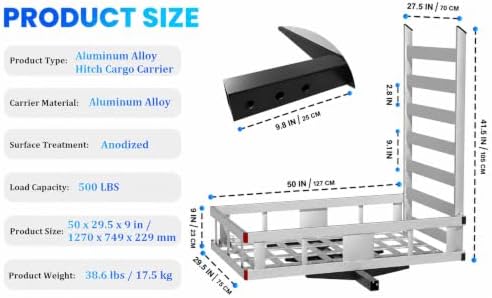 500LBS Foldable Aluminum Wheelchair Carrier - Image 2