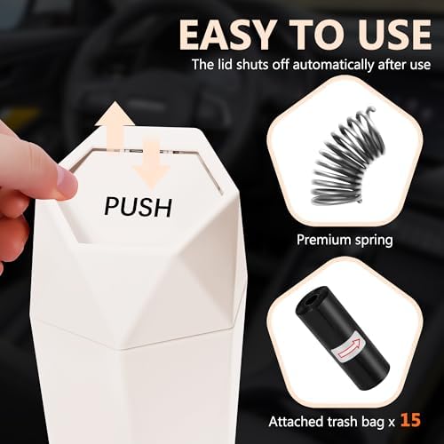 Car Trash Can with Lid, 15 Trash Bags, 1 Pack - Image 2