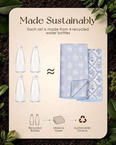 Miss Adola 2pcs Double-Sided Microfiber Kitchen Towels, Toile Elegance - Image 2