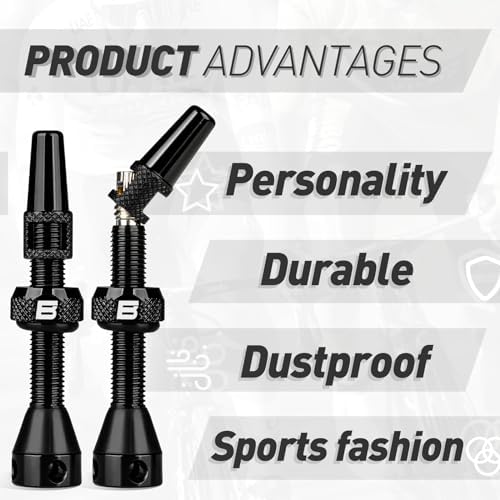 BWSHLF Tubeless Presta Valve Stem 40/44/55/60/65/70/80/100 mm, Super Light - Image 5