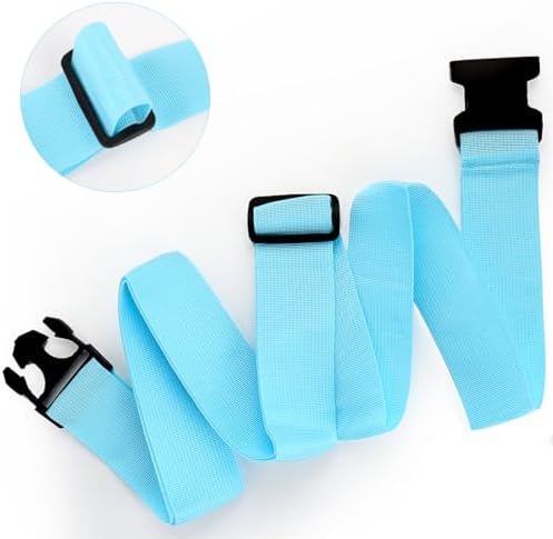 4 Pack Luggage Straps for Carry On Bag Multiple Suitcases, Light Blue - Image 2