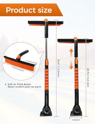 BFONS 41" Ice Scrapers for Car Windshieldand Extendable Snow Brush - Image 4