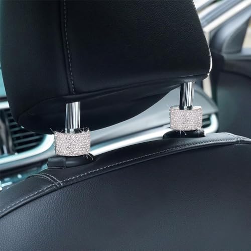 4PCS Crystal Rhinestone Bling Car Headrest Collars, Automotive Magnetic - Image 5