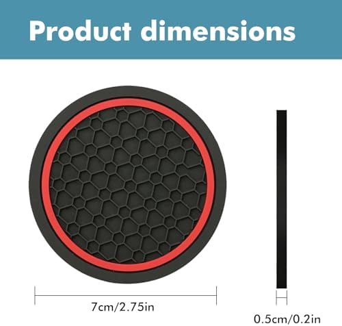 4 Pcs 2.75 Inch Car Coasters, Non-Slip Waterproof PVC - Image 4