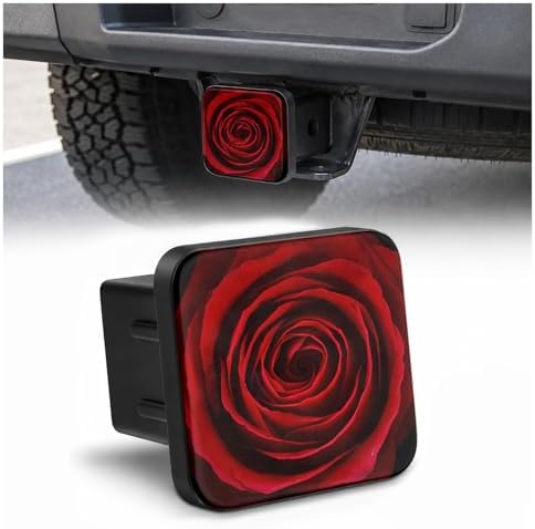 Red Rose Hitch Cover Receiver Tube Hitch Plug, Tool-Free Install Tow Hitch by Unknown