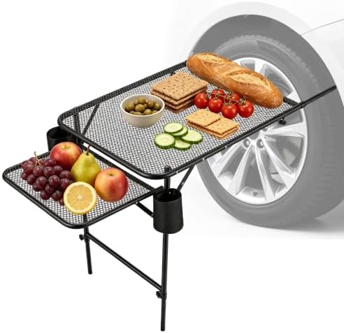 Foldable Tire Mounted Camping Table Height Adjustable by Awjaisca