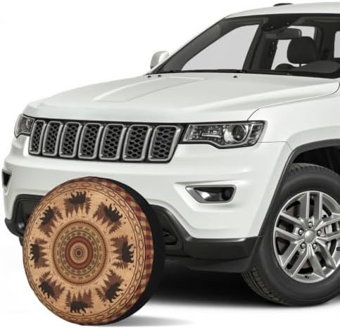 Bear Spare Tire Cover Wildlife Forest Waterproof Dust-Proof Universal 17 Inch - Image 3