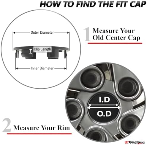 RTRHINOTUNING 4pcs 59mm Wheel Center Caps OD: 2.33" ID: 1.81" - Image 5