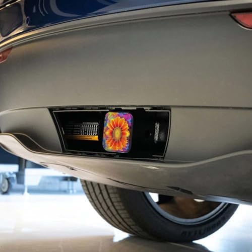 Swono Sunflower Tow Hitch Covers Bright Reflection Wave Colorful Sunflowers - Image 4