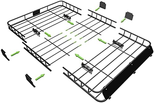 WEIZE Roof Rack Carrier Basket Universal Rooftop 54" x 34" x 6" + Waterproof Bag - Image 4