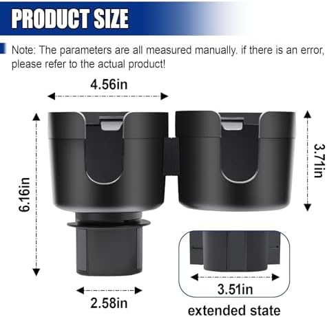 Car Double Cup Holder Extender, Portable Cup Holders Adapter, Universal Car - Image 2