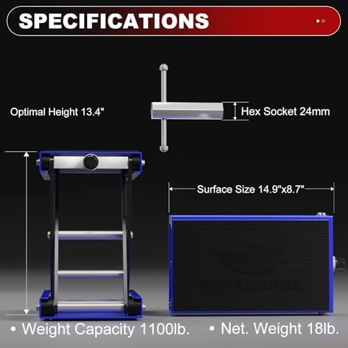 Aluminum Motorcycle Scissor Lift Jack, 1100LBS Heavy Duty - Image 2
