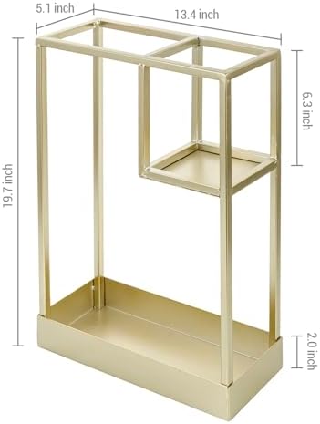 MyGift Modern Brass Tone Metal Entryway Umbrella Rack - Image 6
