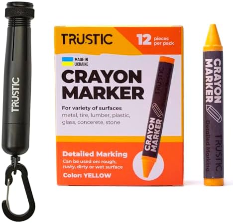 Universal Crayon Wax Marker for Industrial and Craft Detailed Marking 4 x 1/2" by Trustic