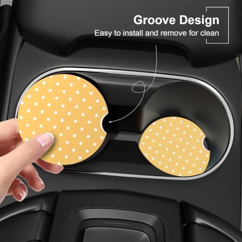 Ceramic Car Coasters – Absorbent Car Cup Holder Coaster Set - Image 5