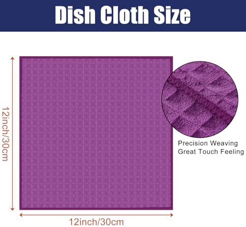 Homaxy Microfiber Waffle Weave Kitchen Dish Cloths, 8 Pack - Image 2