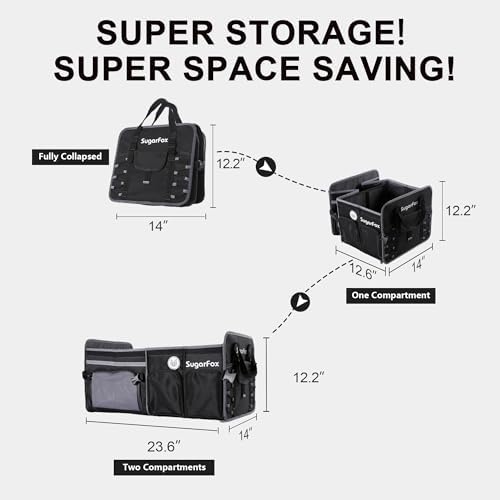SugarFox Bold Color Block Trunk Organizer, Foldable - Image 4