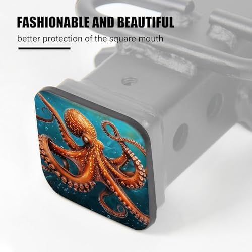 Hitch Cover Fits for 2-Inch Hitch, Majestic Octopus Gracefully Swimming in The - Image 4