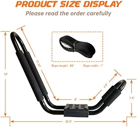Kayak Roof Rack, 1 Pair J-Bar Roof Rack - Image 3