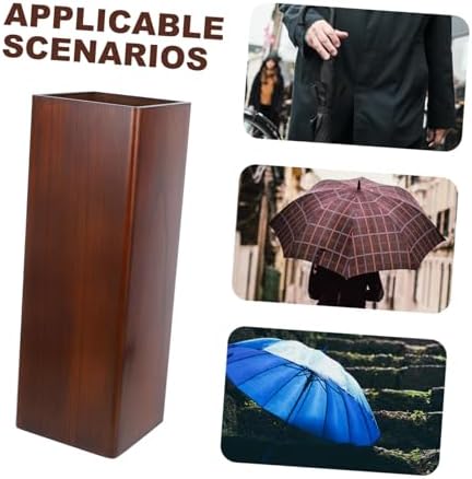 OUNONA Solid Wood Umbrella Stand Elegant Entryway Organizer - Image 3