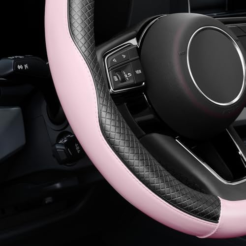 YHONGJT Soft Premium Leather Steering Wheel Cover, Breathable, Non-Slip Grip - Image 4