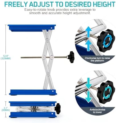 10inch x10inch Lab Jack Stand Platform, Anodized Aluminum Top Deck Laboratory - Image 3