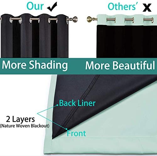 Yakamok Aqua 100% Blackout Patio Door Curtain Panels W100 x L84, 1 Panel - Image 5