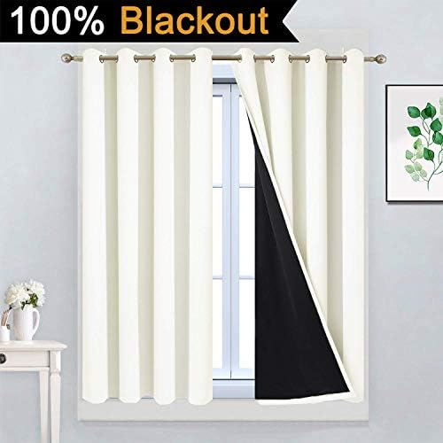 Yakamok Cream 100% Blackout Curtains 45 Inches Long - Image 2