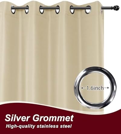 Grommet Outdoor Curtains for Patio Waterproof 8 Pcs 54x95 In Cream - Image 2