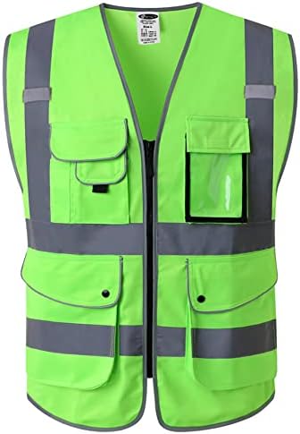 JKSafety Safety Vest for Men Women Reflective Hi Vis JK150 Green 3XL by JKSafety