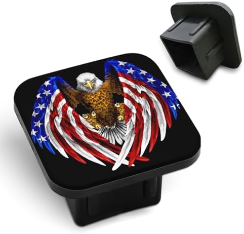 Bald Eagle Trailer Hitch Cover for 2 inch Receivers Blue USA Flag Bird Patriot by Unknown