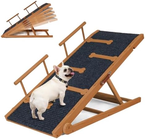 Dog Ramp for Bed, Ramp for Dogs to Get On Bed, 5 Adjustable Dogs Ramp by OUTDOORDIAMOND