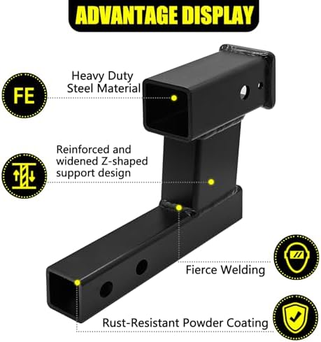 KAIRAY Trailer Receiver Hitch Riser Extender Adapter 6" Drop/Riser, 7500lbs - Image 4