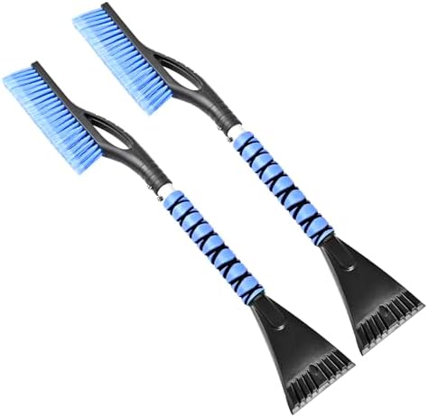 27" Snow Brush and Ice Scrapers Detachable Pivoting, Soft Bristle Head by YLCVBUD