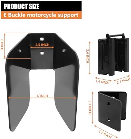 2Pack E-Track Wheel Chock for Motorcycle, E Track Dirt Bike Wheel Chocks - Image 2