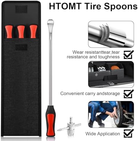HTOMT 14.5" Tire Spoon Kit, Motorcycle Tire Changer Tire Removal Tool - Image 3