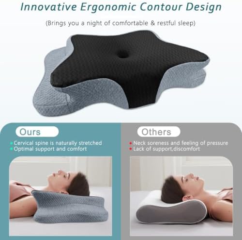 CHxxy Cervical Pillow for Neck Pain Relief, Memory Foam Pillows - Image 4
