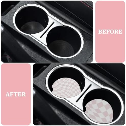 Pink Coquette Car Coasters for Cup Holders, Absorbent Car Coaster for Women - Image 3