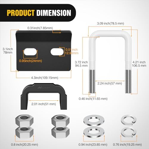 Nilight Trailer Hitch Tightener Anti-Rattle White U-Bolt - Image 2