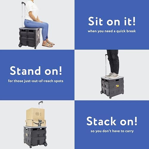 dbest Products Quik Cart Standard Collapsible Rolling Crate - Image 3