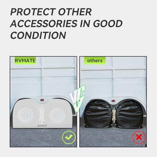 RVMATE RV Tire Covers, Dual Axle Wheel Cover, 2 Pack, Fit 30"-33" Dia. Tire - Image 6