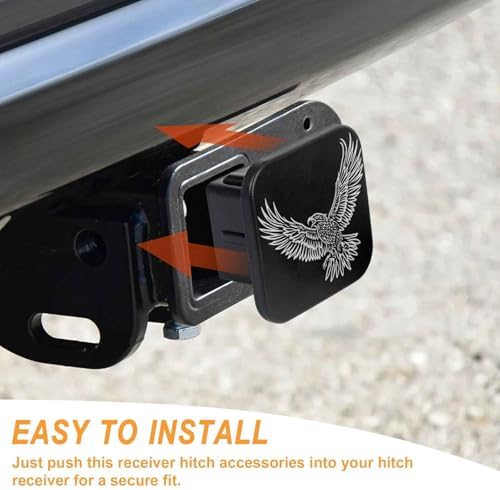 2 Inch Bald Eagle Flying Trailer Hitch Cover Rubber Receiver Tube Plug Cap - Image 4