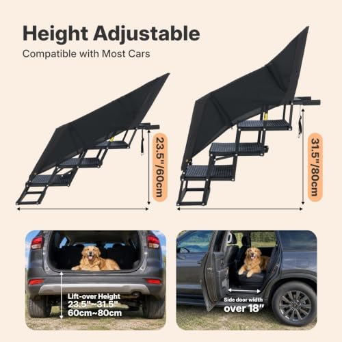Veehoo Foldable Dog Steps for Car SUV, Large Dogs Stairs - Image 2