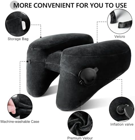 Sunany Neck Pillow for Travel Inflatable Airplane Pillow Comfortably Supports - Image 3