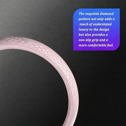 AUCELI 14.5-15 Inch Steering Wheel Cover Non-Slip Leather - Image 3