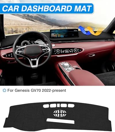 CARTIST Black Dash Cover for 2022-2025 Genesis GV70 Dashboard Cover Mat - Image 2