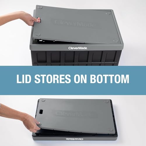 CleverMade Collapsible Storage Bin - 46L - Stone - Image 3