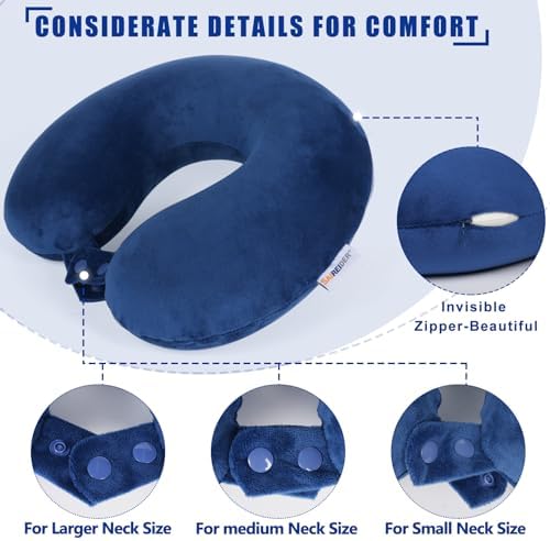 SAIREIDER Travel Pillow 100% Memory Foam Airplanes Neck Pillows -Prevent The - Image 5