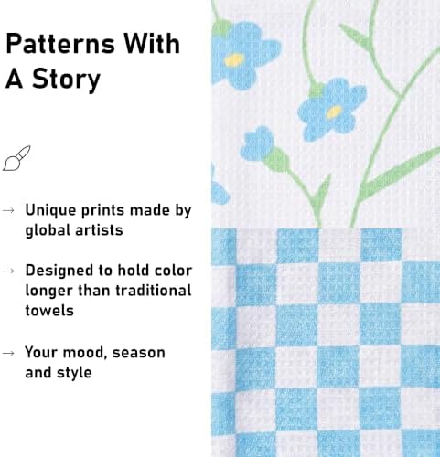 Kitchen Towels Set of 2, Double-Sided 16x28 Microfiber Waffle Weave Dish Towels - Image 6